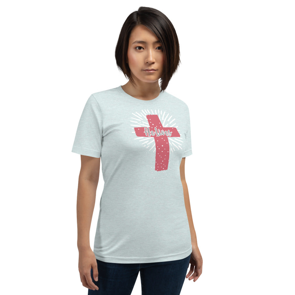 He Lives Cross Short-Sleeve Women's T-Shirt