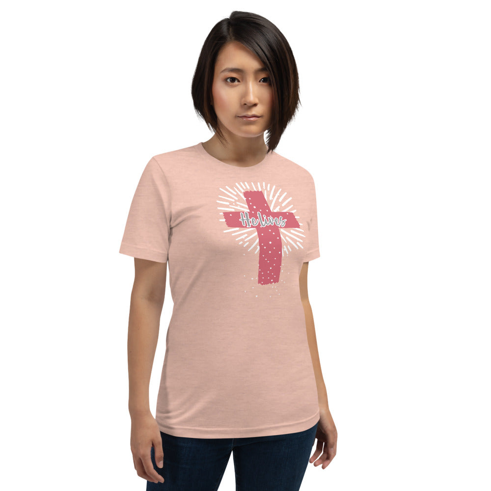 He Lives Cross Short-Sleeve Women's T-Shirt