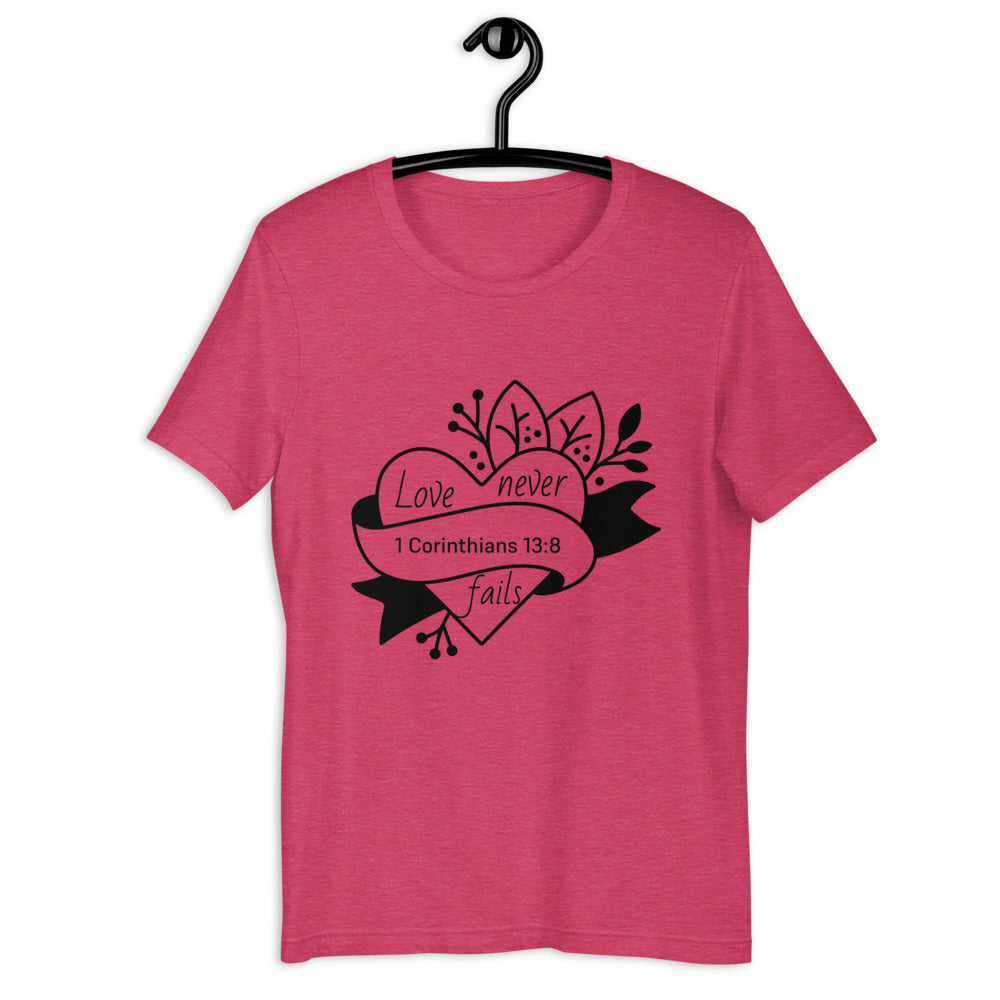 Love Never Fails Short-Sleeve Women's T-Shirt