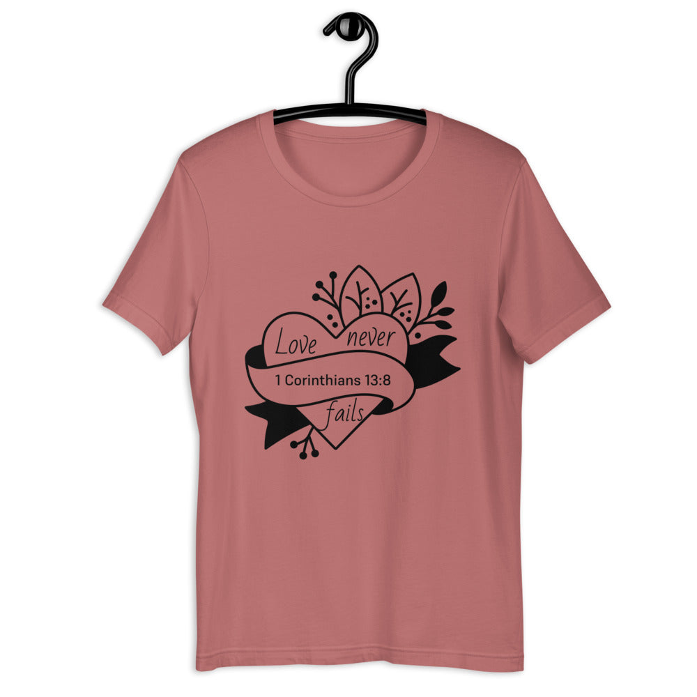 Love Never Fails Short-Sleeve Women's T-Shirt