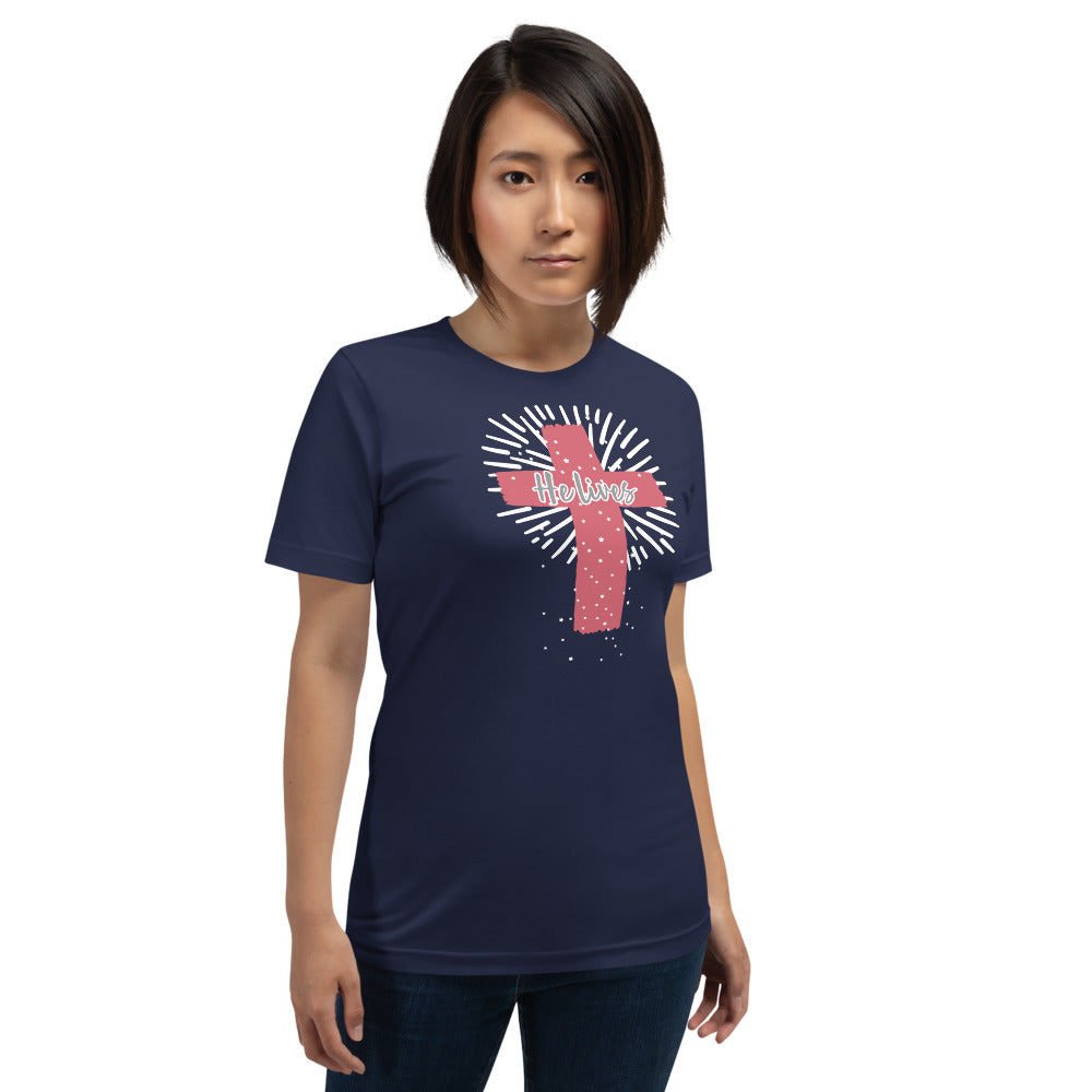 He Lives Cross Short-Sleeve Women's T-Shirt