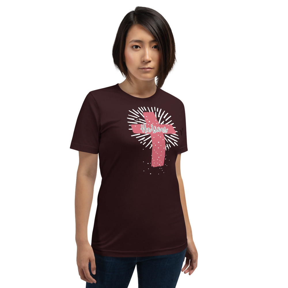 He Lives Cross Short-Sleeve Women's T-Shirt