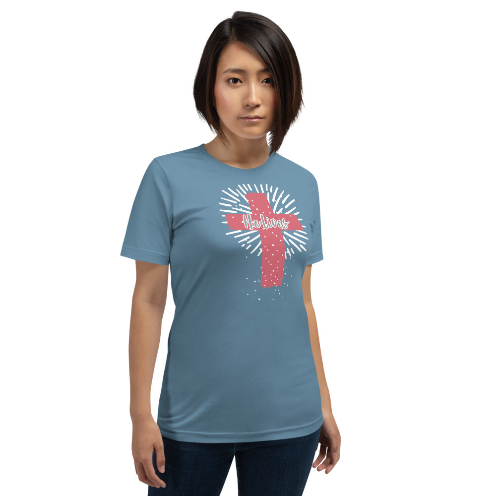 He Lives Cross Short-Sleeve Women's T-Shirt