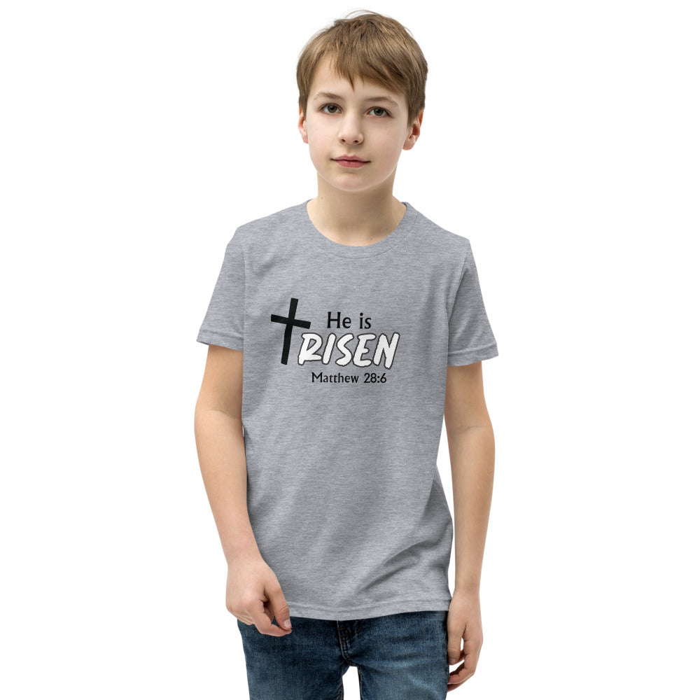 He Is Risen Boys Youth Short Sleeve T-Shirt