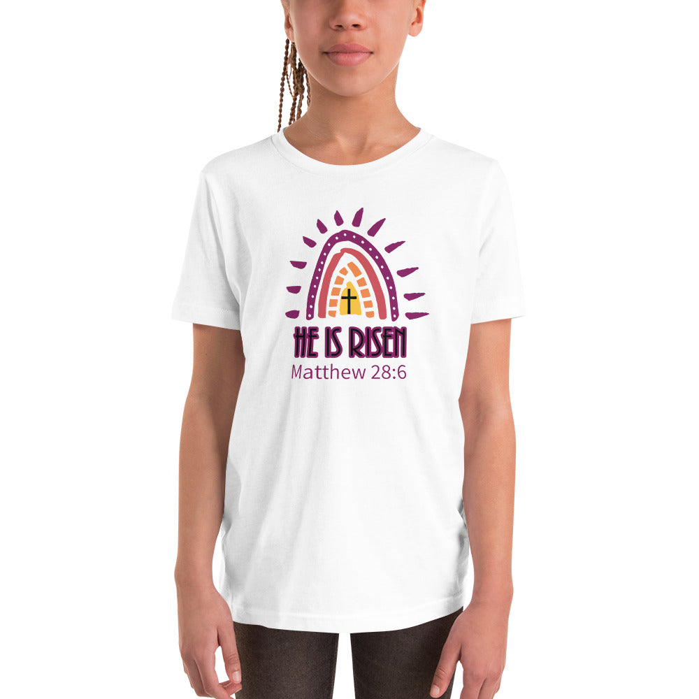 He Is Risen Girls Youth Short Sleeve T-Shirt